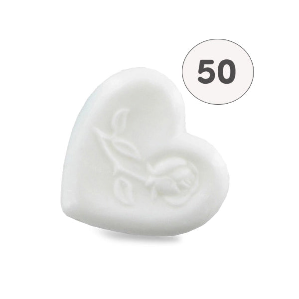 Savon cœur décoré d’une rose – Blanc – 1 savon – savon décoratif
