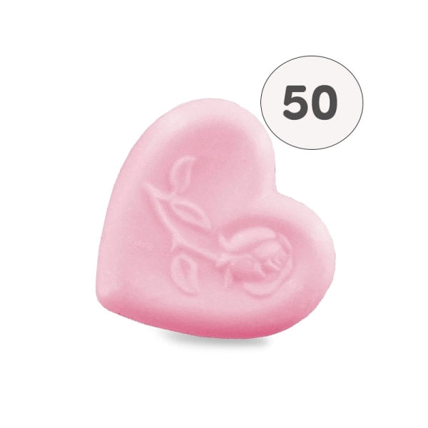 Savon cœur décoré d’une rose – Rose – 1 savon – savon décoratif