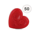 Savon cœur décoré d’une rose – Rouge – 1 savon – savon décoratif