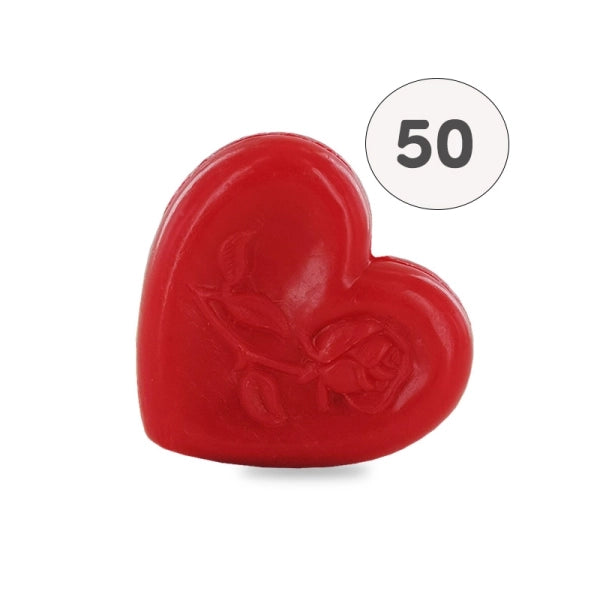 Savon cœur décoré d’une rose – Rouge – 1 savon – savon décoratif