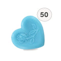 Savon cœur décoré d’une rose – Turquoise – 1 savon