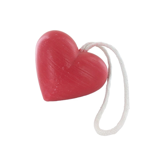 Savon en forme de cœur au parfum Pomme d’amour avec corde – 1 savon